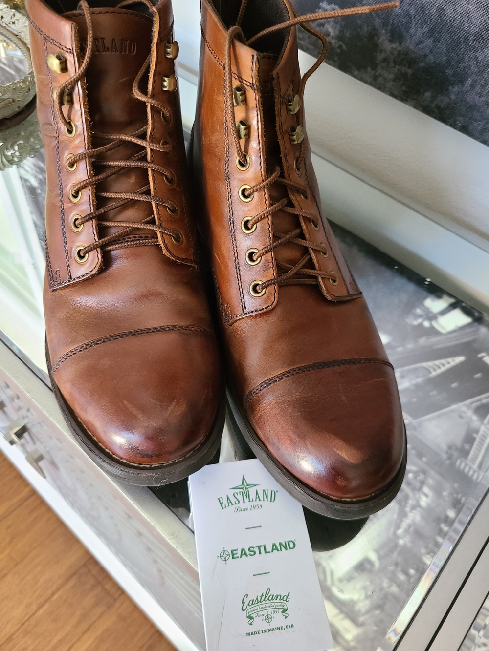 Eastland Men's Brown Leather Lace-Up Boots